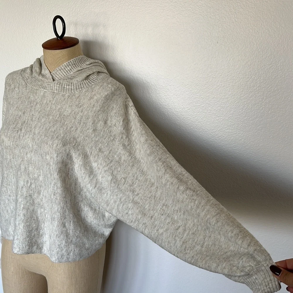 Zara Hooded Knit Sweatshirt Size M - Picture 4 of 10